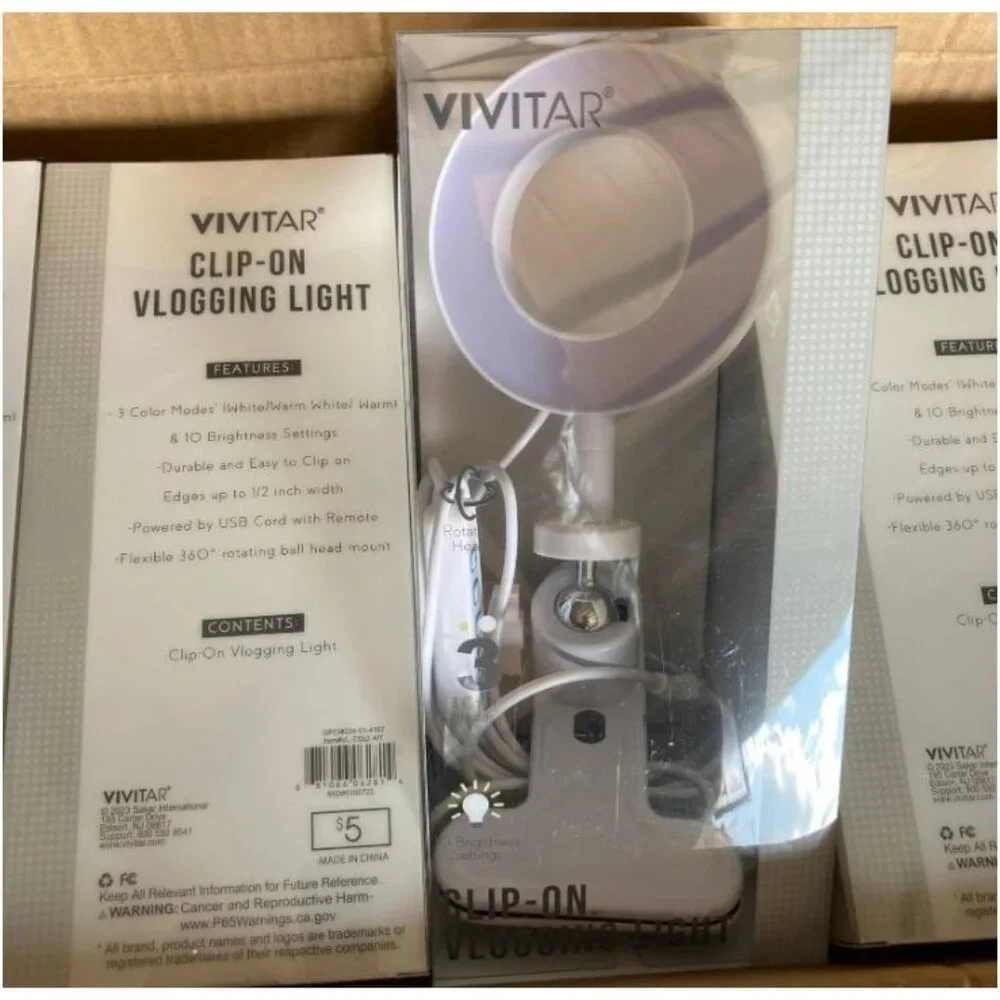 Vivitar Clip-On Vlogging Selfie Ring Light and Clip-on LED (12 items total)